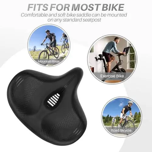Oversized Bike Seat for Peloton Bike & Bike+, Comfort Seat Cushion Compatible with Peloton, Road or Exercise Bikes, Bicycle Wide Saddle Replacement for Men & Women, Accessories for Peloton - 7
