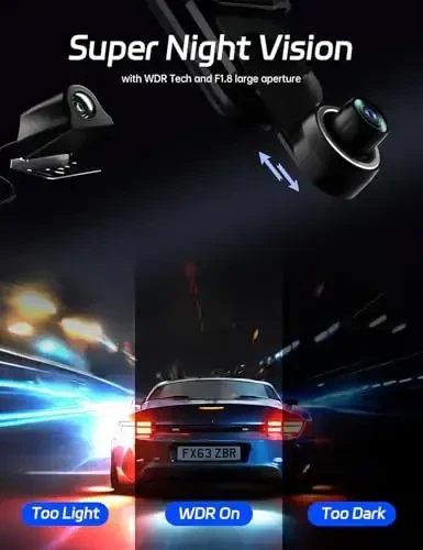 Pelsee P10 Plus ADAS va BSD bilan 4K orqa ko'rinish oynasi kamerasi, 5.8GHz WiFi oynali Dash Cam old va orqa, Mashina uchun zaxira kamerasi, GPS, 64GB karta ichida, WDR tungi ko'rish, ovozli boshqaruv, 10