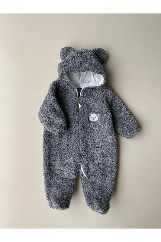 Peluş Ayıcık Bebek Uyku Tulumu Unisex Wellsoft - gri - 5