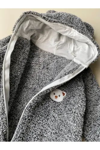 Peluş Ayıcık Bebek Uyku Tulumu Unisex Wellsoft - gri - 6