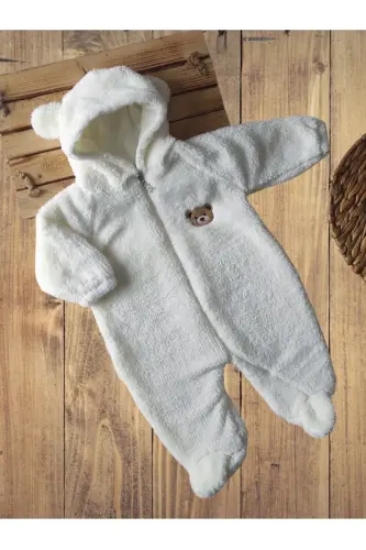 Peluş Ayıcık Bebek Uyku Tulumu Unisex Wellsoft-EKRU - 6
