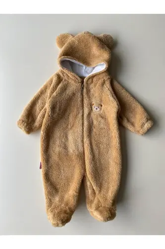 Peluş Ayıcık Bebek Uyku Tulumu Unisex Wellsoft-kahverengi - 4