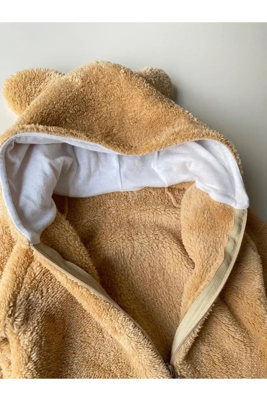 Peluş Ayıcık Bebek Uyku Tulumu Unisex Wellsoft-kahverengi - 5