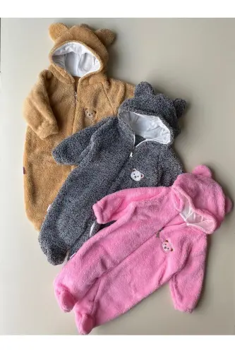 Peluş Ayıcık Bebek Uyku Tulumu Unisex Wellsoft-kahverengi - 6