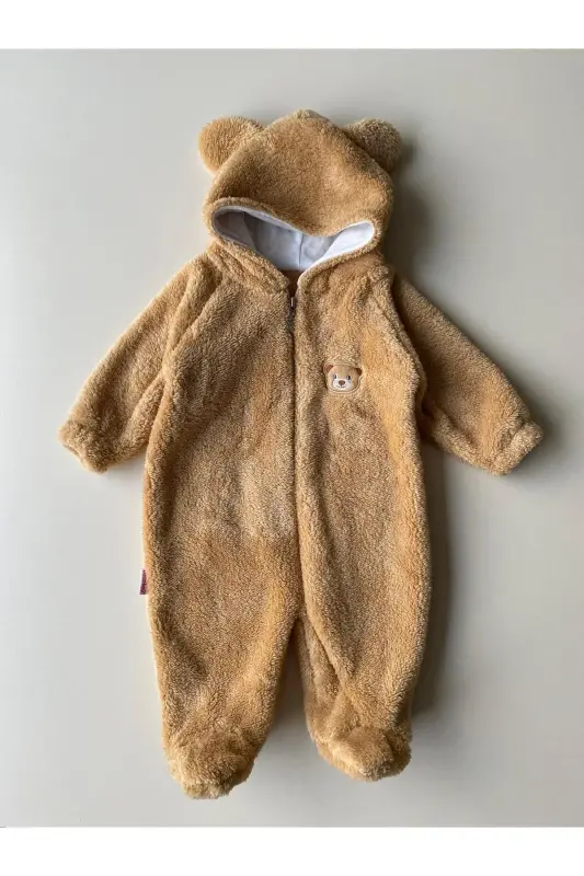 Peluş Ayıcık Bebek Uyku Tulumu Unisex Wellsoft-kahverengi - 4