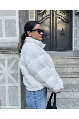 Peluş Kabartma Teddy Şişme Mont-ekro - 6