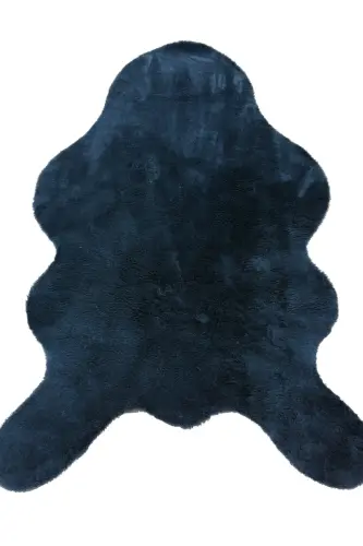 Peluş Post Gilam Peluş Gilam-Moviy - 1