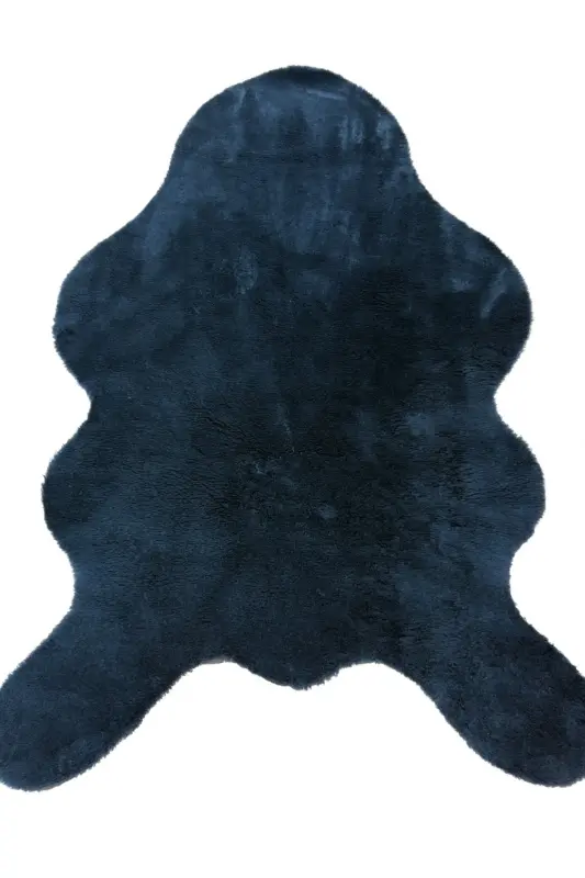 Peluş Post Gilam Peluş Gilam-Moviy - 1