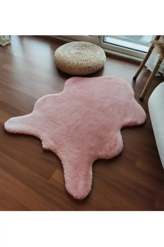 Peluş Post Gilam Peluş Mo'ynali Gilam-Pudra - SARAR