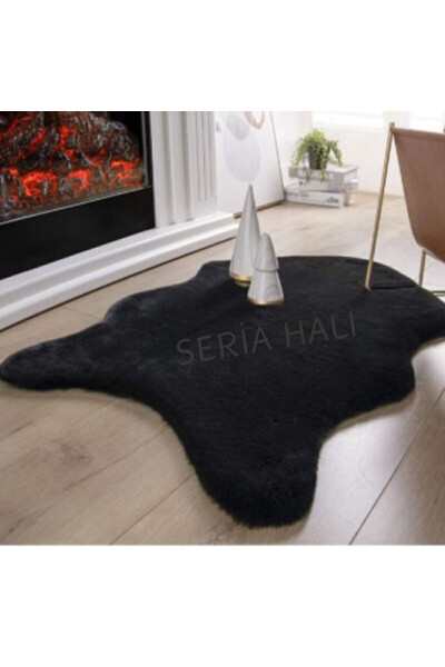 Peluş Post Halı - Siyah 