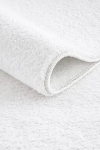 Peluş Yıkanabilir Beyaz Kaymaz Taban 2'li Banyo Paspası Takımı (50X80 50X40) - Beyaz - SARAR (1)