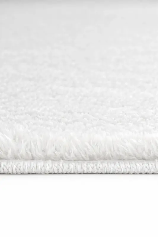 Peluş Yıkanabilir Beyaz Kaymaz Taban 2'li Banyo Paspası Takımı (50X80 50X40) - Beyaz - 3