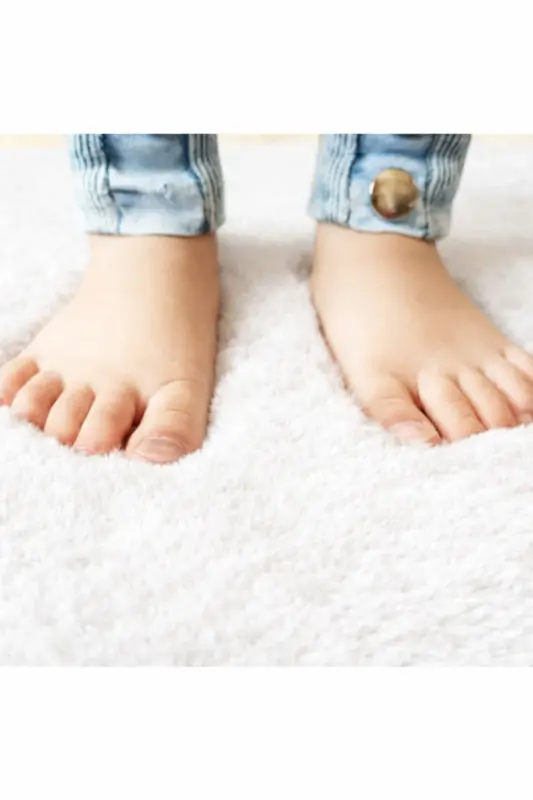 Peluş Yıkanabilir Beyaz Kaymaz Taban 2'li Banyo Paspası Takımı (50X80 50X40) - Beyaz - 4
