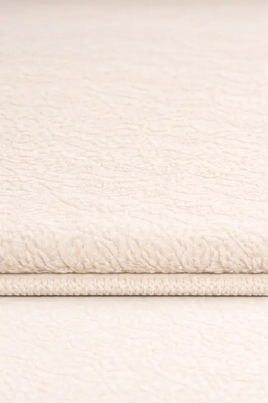 Peluş Yıkanabilir Ekru Kaymaz Taban 2'li Banyo Paspası Takımı (50X80 50X40)-Ekru - 3