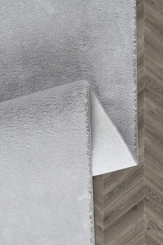 Peluş Yıkanabilir Gri Kaymaz Taban 2'li Banyo Paspası Takımı (50X80 50X40)-Gri - 2