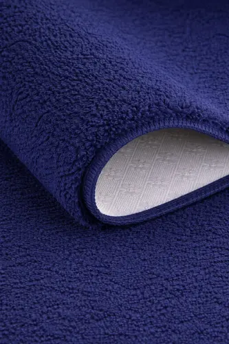 Peluş Yıkanabilir Lacivert Kaymaz Taban 2'li Banyo Paspası Takımı (50X80 50X40)-Lacivert - 2