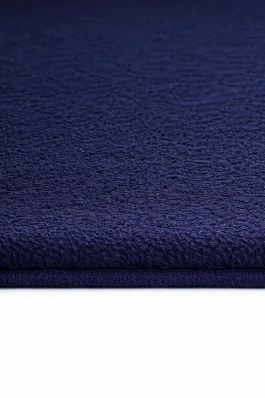Peluş Yıkanabilir Lacivert Kaymaz Taban 2'li Banyo Paspası Takımı (50X80 50X40)-Lacivert - 3