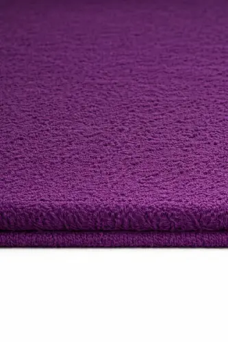 Peluş Yıkanabilir Mor Kaymaz Taban 2'li Banyo Paspası Takımı (50X80 50X40)-Mürdüm - 3