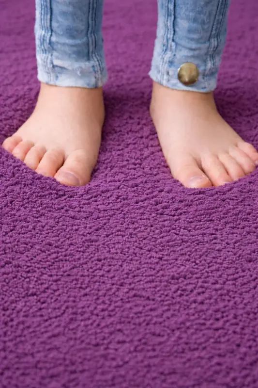 Peluş Yıkanabilir Mor Kaymaz Taban 2'li Banyo Paspası Takımı (50X80 50X40)-Mürdüm - 4