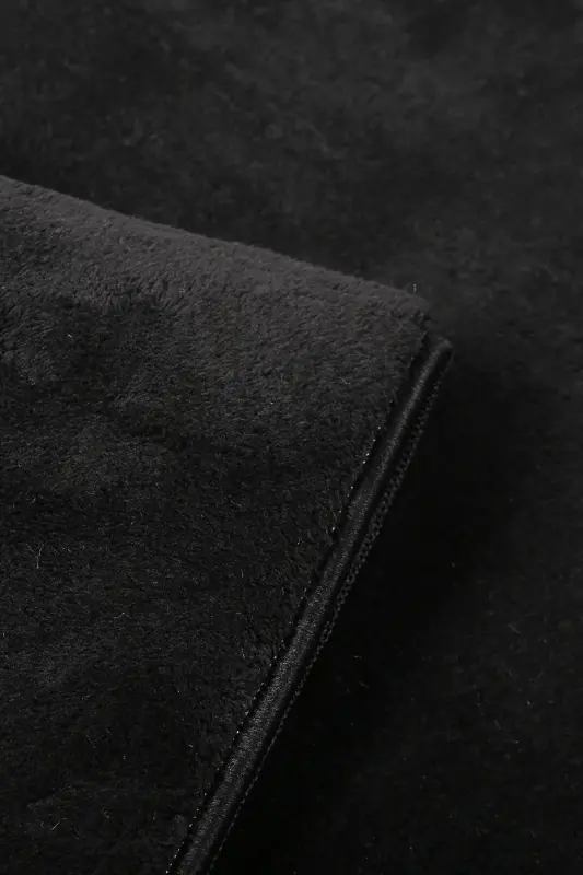 Peluş Yıkanabilir Siyah Kaymaz Taban 2'li Banyo Paspası Takımı (50X80 50X40)-Siyah - 2