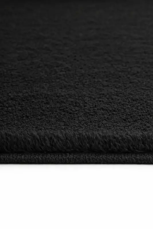 Peluş Yıkanabilir Siyah Kaymaz Taban 2'li Banyo Paspası Takımı (50X80 50X40) - Siyah - 3