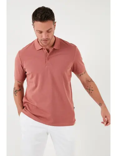 Pembe %100 Pamuk Düğmeli Regular Fit Polo Tişört 5902127-Pembe - LC WAIKIKI (1)