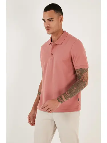 Pembe %100 Pamuk Düğmeli Regular Fit Polo Tişört 5902127-Pembe - LC WAIKIKI (1)