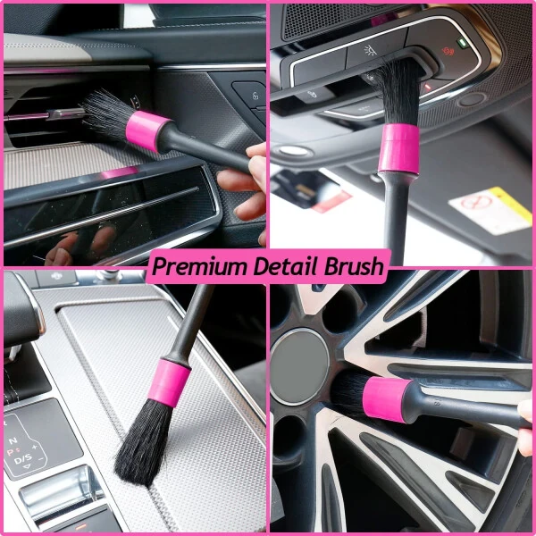 Pink Car Duster Interior Kit, Car Cleaner Set Made by THINKWORK TW6091-PINKCARBRUSH - 5