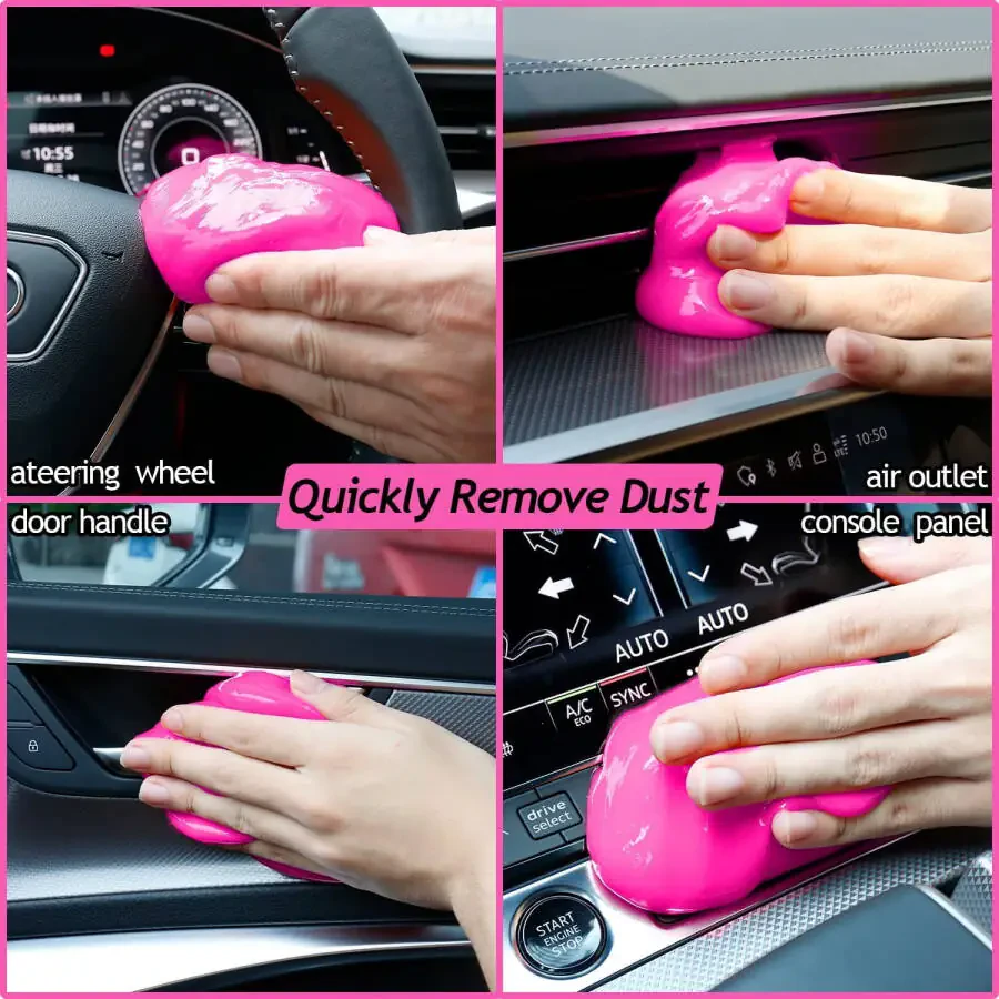 Pink Car Duster Interior Kit, Car Cleaner Set Made by THINKWORK TW6091-PINKCARBRUSH - 6