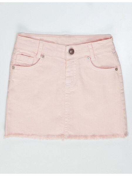 Pembe Denim Mini Kız Etek - 3