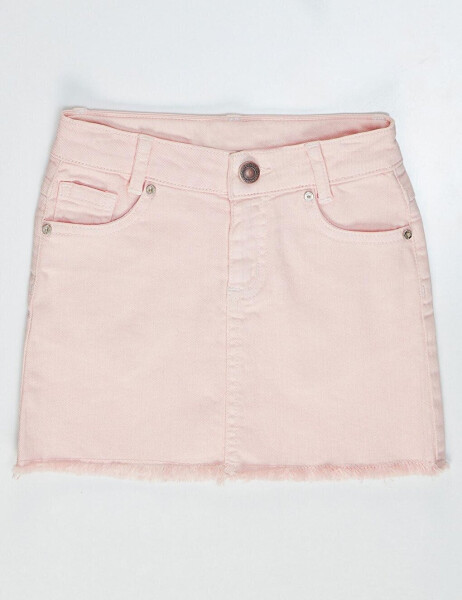 Pembe Denim Mini Kız Etek - 8