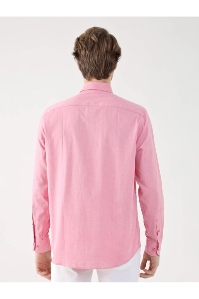 Pembe Erkek Regular Fit Oxford Brent Düğmeli Yaka Uzun Kol Gömlek - 94867 - 17