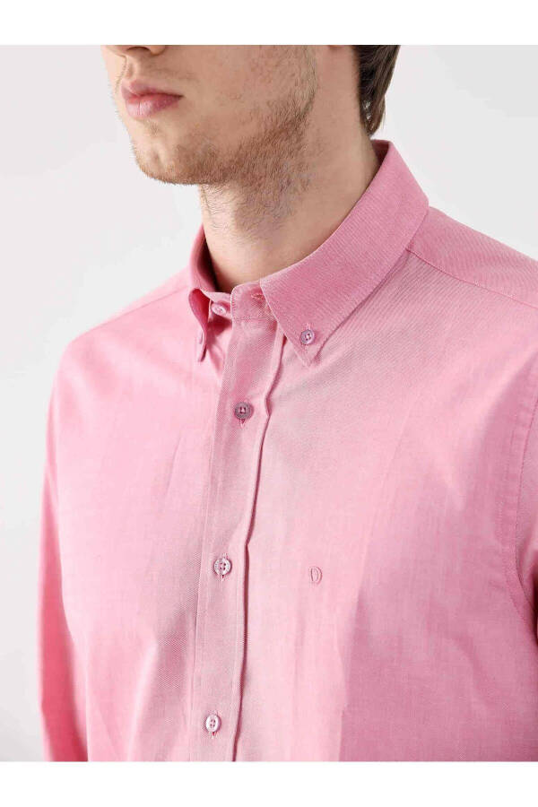 Pembe Erkek Regular Fit Oxford Brent Düğmeli Yaka Uzun Kol Gömlek - 94867 - 18