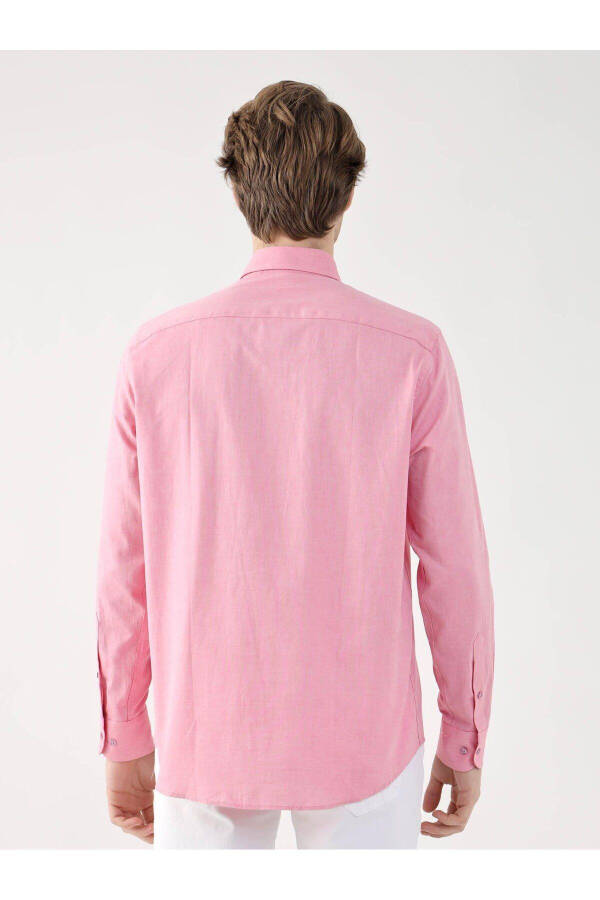 Pembe Erkek Regular Fit Oxford Brent Düğmeli Yaka Uzun Kol Gömlek - 94867 - 4