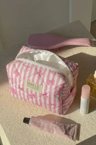 Pembe Fiyonk Makyaj Çantası-Pembe21 - 3