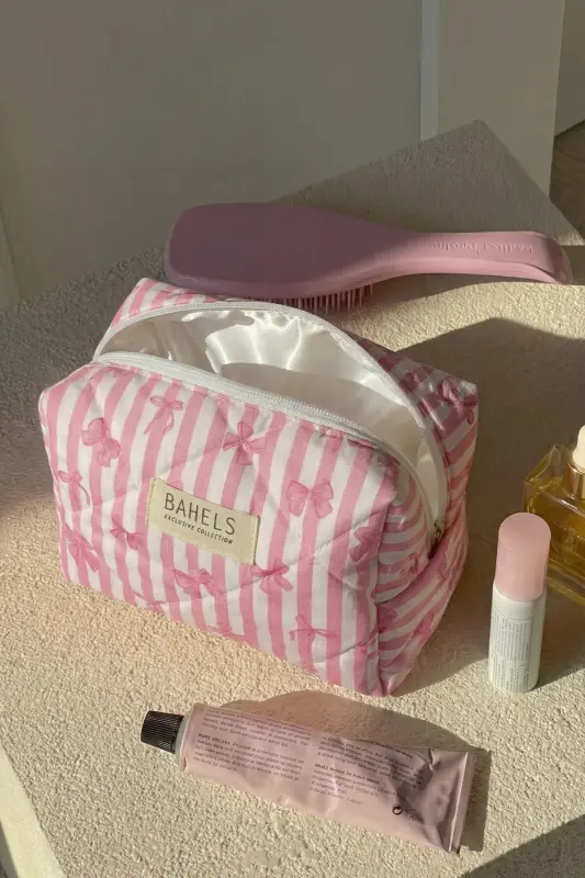 Pembe Fiyonk Makyaj Çantası-Pembe21 - 3