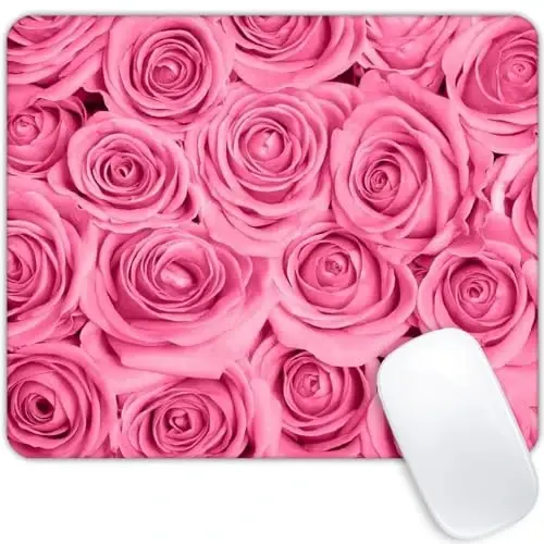 Pink Rose Mouse pad Customized Mousepad Non-Slip Rubber Base Mouse Pads for Computers Laptop Office Desk Accessories Mouse pad - GOODSPROUT
