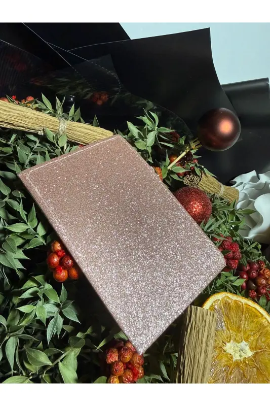 Pembe Işıltılı Simli Kadın Kartlık-METALİK - 3