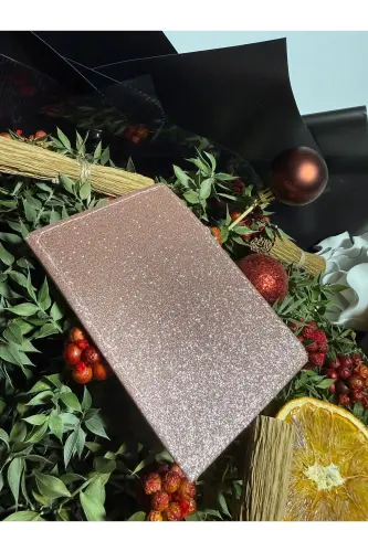 Pembe Işıltılı Simli Kadın Kartlık-METALİK - 3