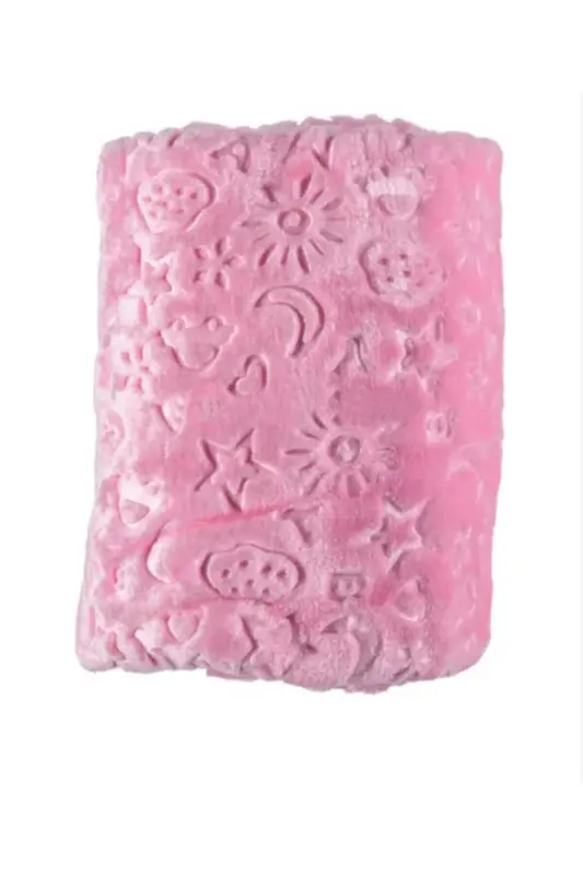 Pembe Kabartmalı Battaniye 90×110 Cm Not: ( Mevsimlik Incedir) Peluş Kumaştır-pembe - GOLDEN SPRING