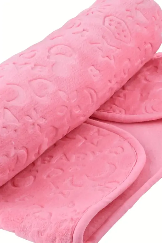 Pembe Kabartmalı Battaniye 90×110 Cm Not: ( Mevsimlik Incedir) Peluş Kumaştır-pembe - 4
