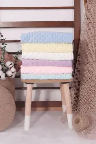 Pembe Nohutlu Welsoft Kumaştan Bebek Battaniyesi-Pembe - 2