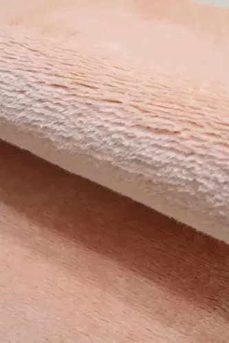 Pembe Oval Peluş Yumuşak Yıkanabilir Kaymaz Dot Taban Antibakteriyel Salon Koridor Çocuk Halısı-Pembe - 6