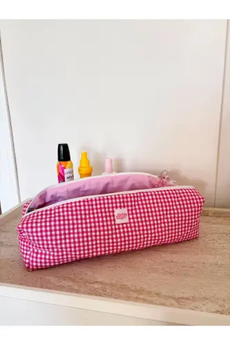 Pembe Pötikareli Saç Düzleştirici Çantası Airwrap Airstrait Uyumlu Seyahat Çantası - Pembe Pötikare 