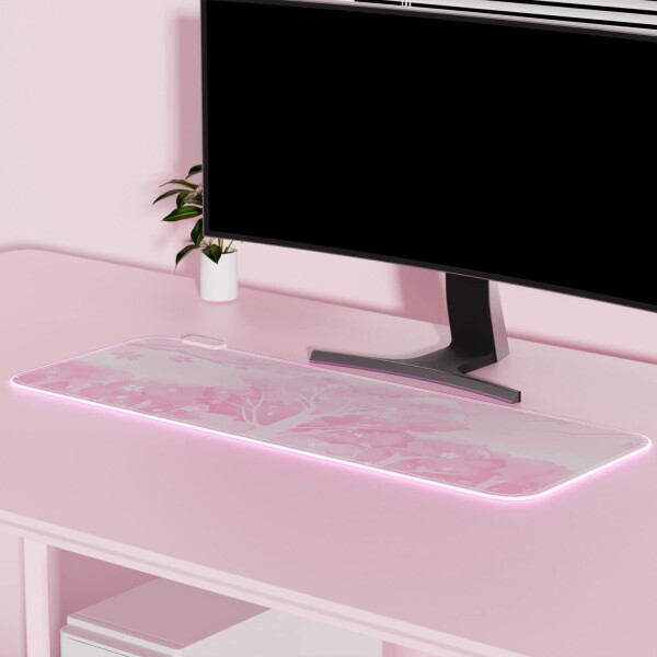 Pembe RGB Oyun Mouse Pad'i (31.5