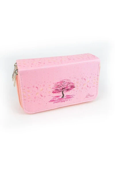 Пенал с сакурой на три отделения из веганской кожи - Modazone (1)