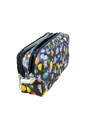 Pencil Box Astronaut Two Compartment Vegan Leather (Double Eyeglass Case)-Set of 2 Astronaut - 5