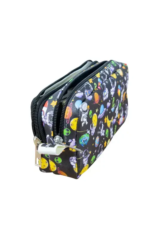 Pencil Box Astronaut Two Compartment Vegan Leather (Double Eyeglass Case)-Set of 2 Astronaut - 5