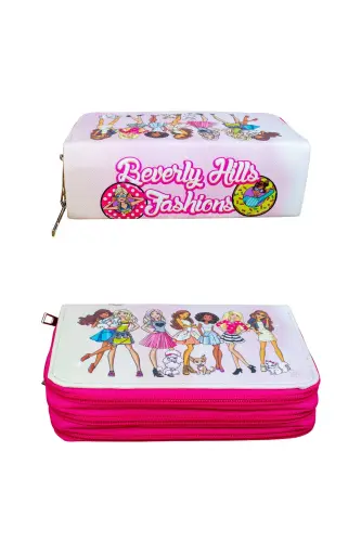 Pencil Case Beverly Hills Fashions Vegan Leather Three Compartments (PENAL)-Beverly Hills Fashions - 3