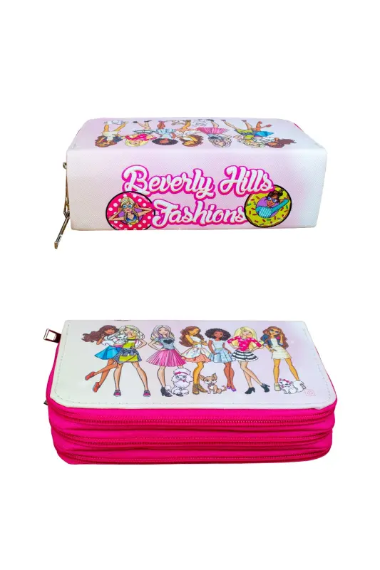 Pencil Case Beverly Hills Fashions Vegan Leather Three Compartments (PENAL)-Beverly Hills Fashions - 3